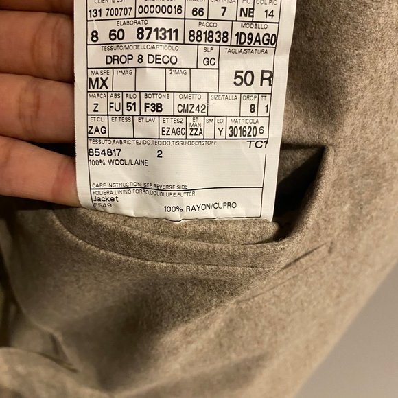 Z ZEGNA BEIGE WOOL BLAZER 40R - Picture 2 of 3